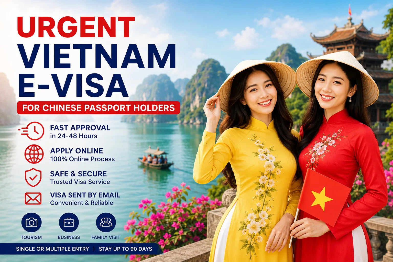 Urgent Vietnam E-visa For Chinese Pasport
